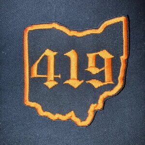 Ohio proud area code 419 patch in Harley-Davidson orange and black colors